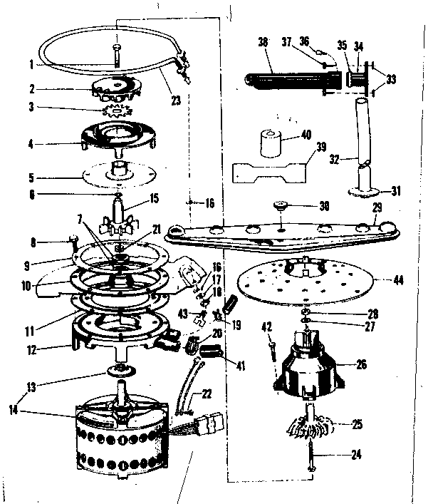 MOTOR, HEATER, AND SPRAY ARM DETAILS