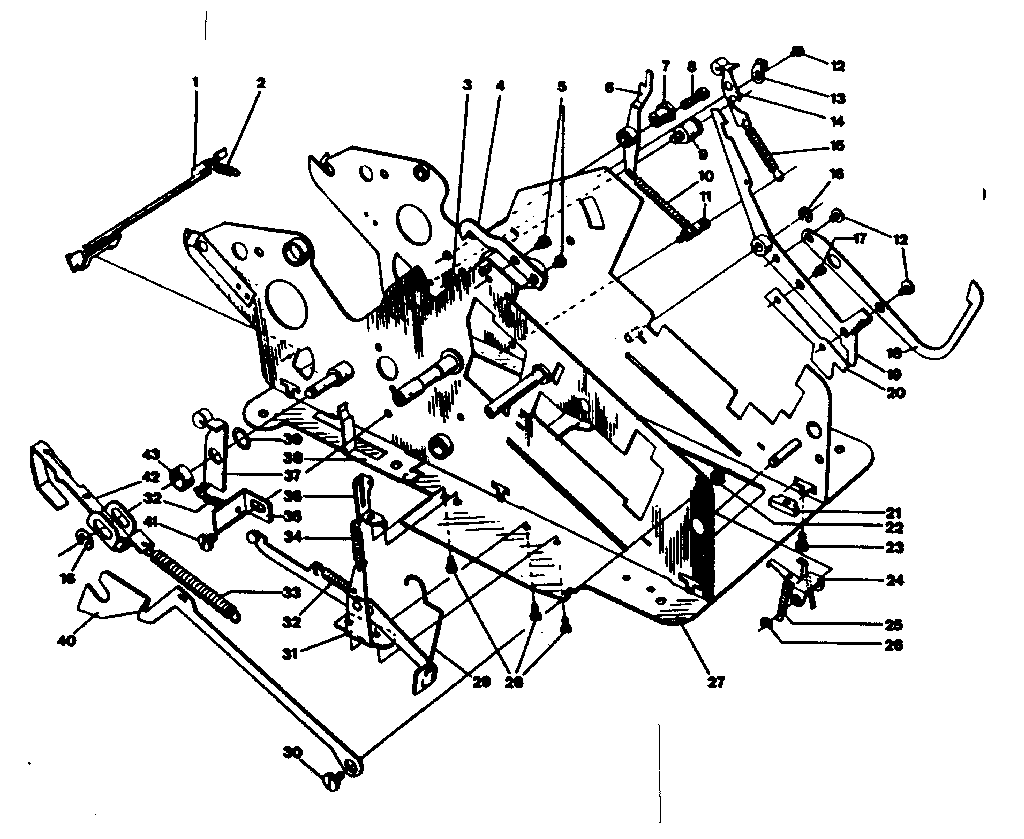 Base plate, side frames & various function levers