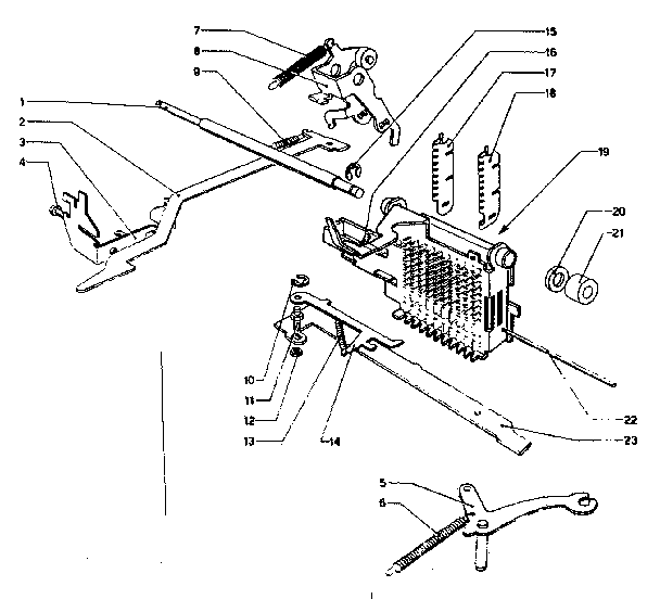Stop section, escapement, restoring of stop section