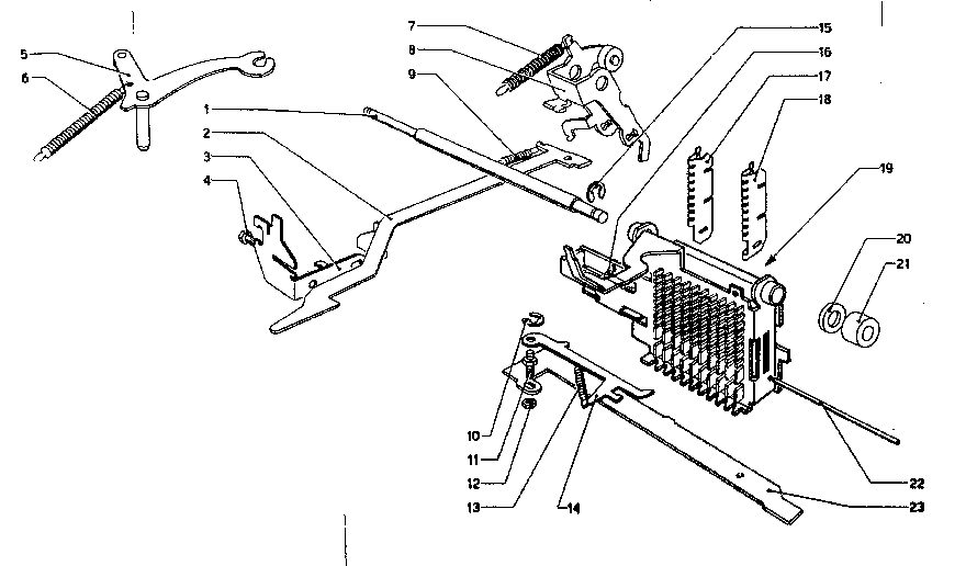 Stop section, escapement, restoring of stop section
