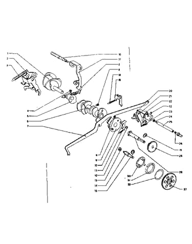 Main shaft, cams