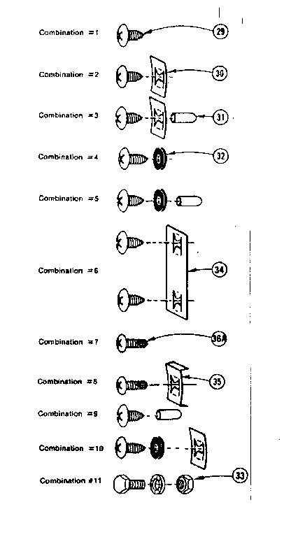 Fastener combinations