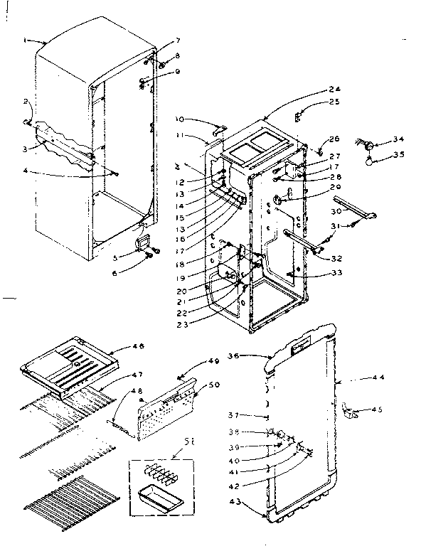 REFRIGERATOR CABINET PARTS