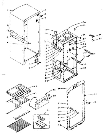 Refrigerator cabinet parts
