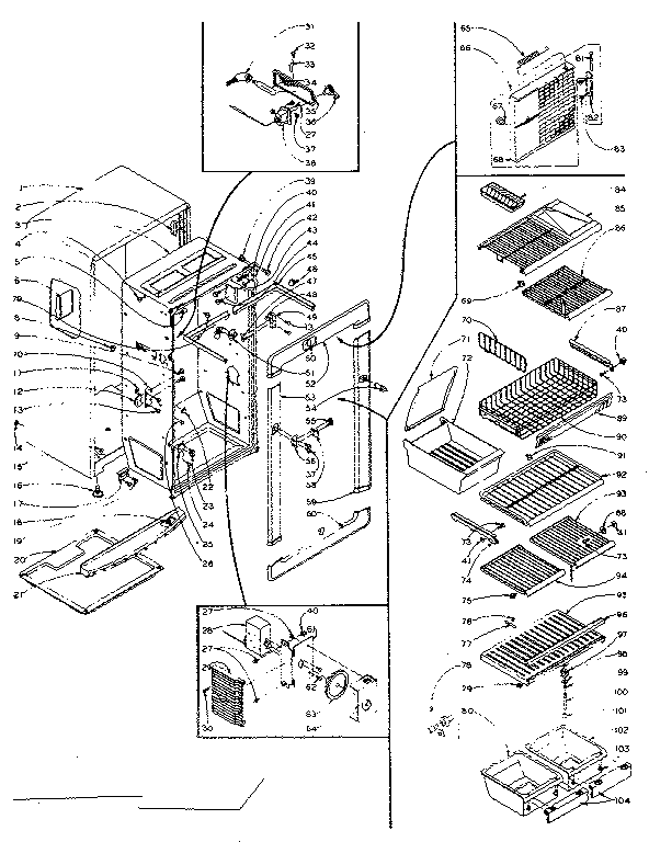 Refrigerator cabinet parts