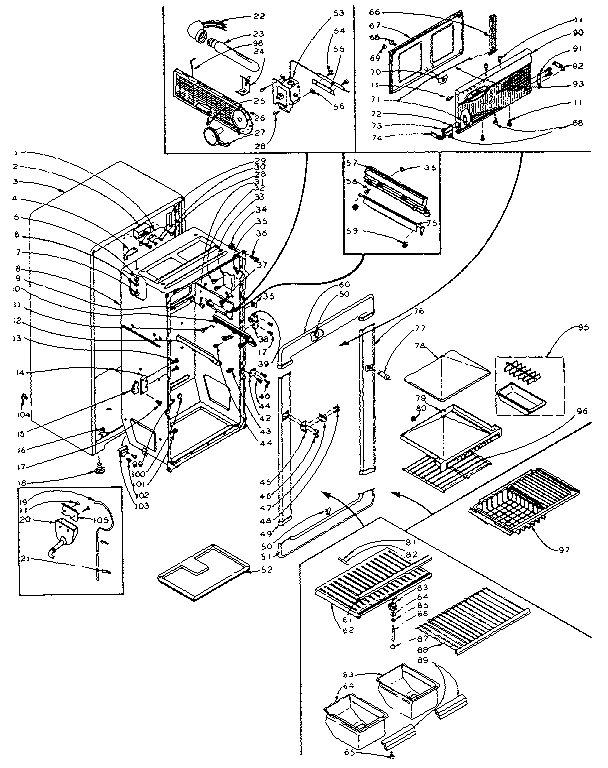 Refrigerator cabinet parts