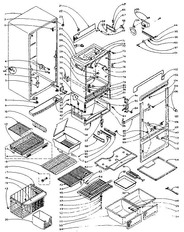 REFRIGERATOR CABINET PARTS