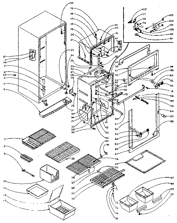 Refrigerator cabinet parts