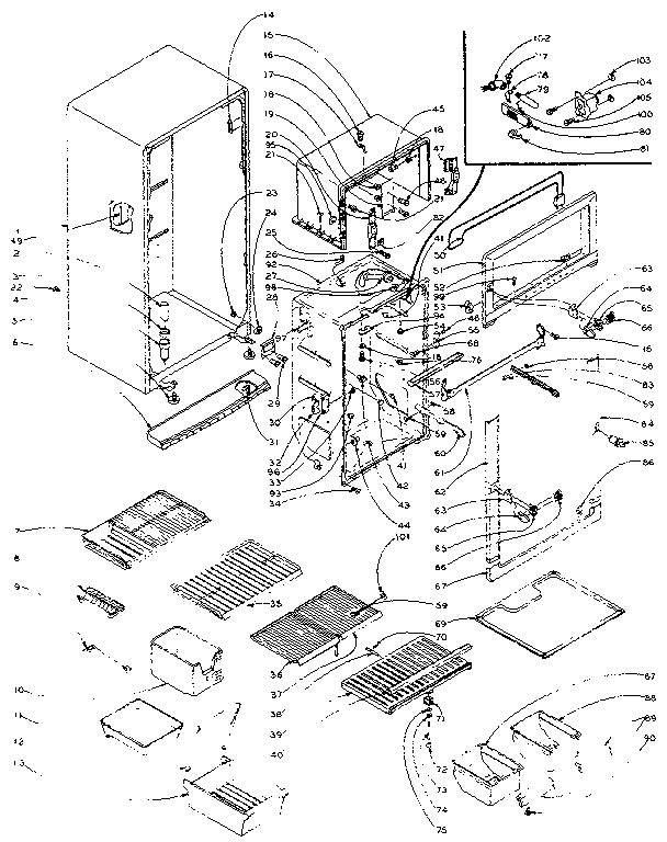 REFRIGERATOR CABINET PARTS