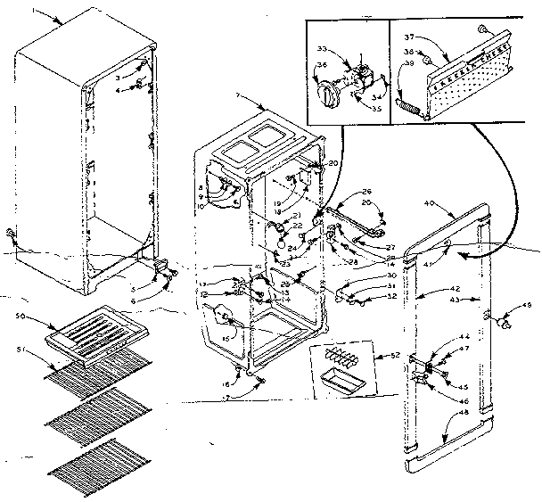 Refrigerator cabinet parts