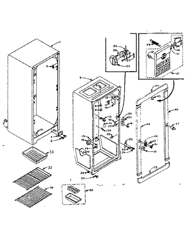Refrigerator cabinet parts