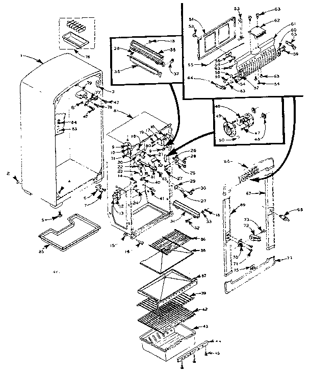 Refrigerator cabinet parts