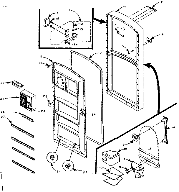 Refrigerator door parts