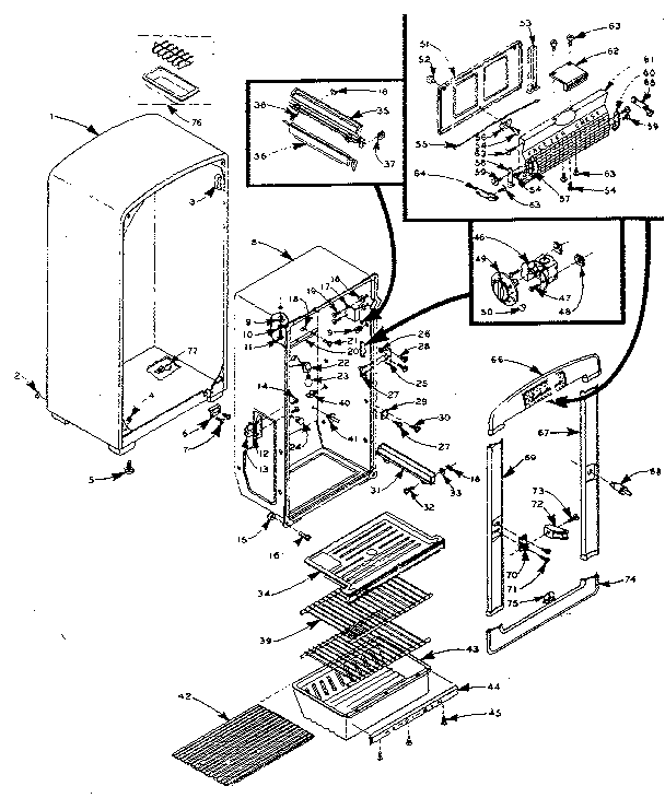 Refrigerator cabinet parts
