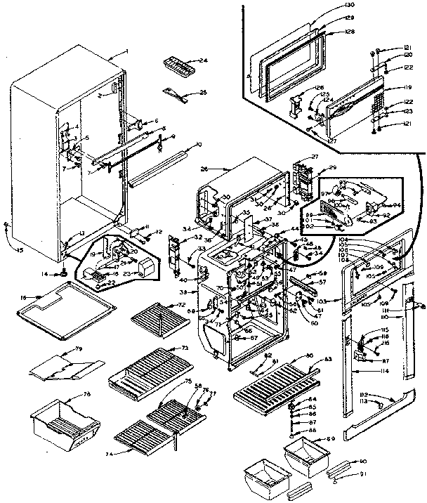 REFRIGERATOR CABINET PARTS