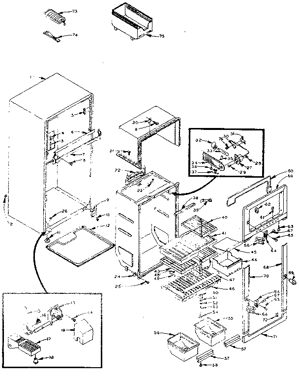 Refrigerator cabinet parts