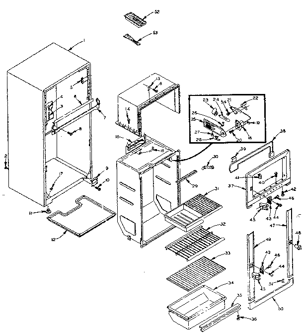 Refrigerator cabinet parts