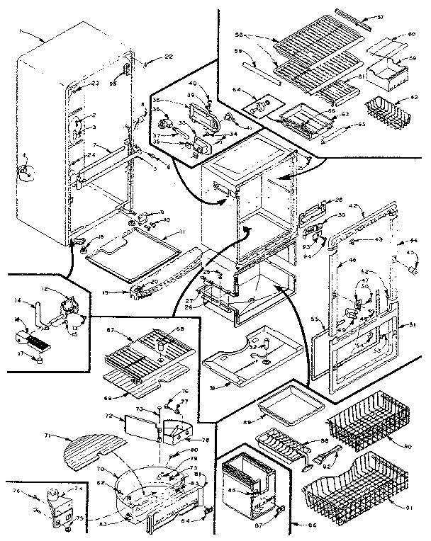 REFRIGERATOR CABINET PARTS