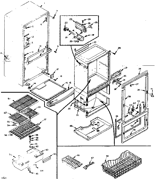 Refrigerator cabinet parts