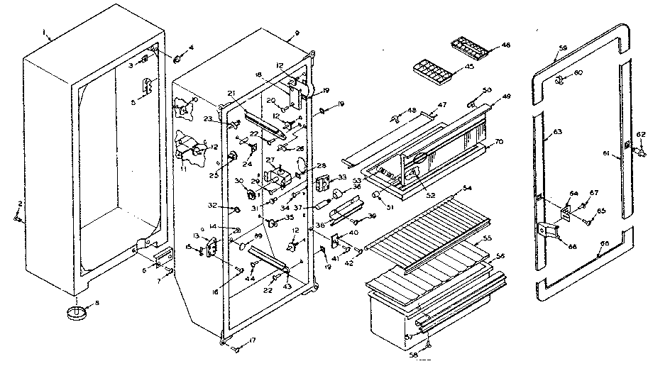 Refrigerator cabinet parts