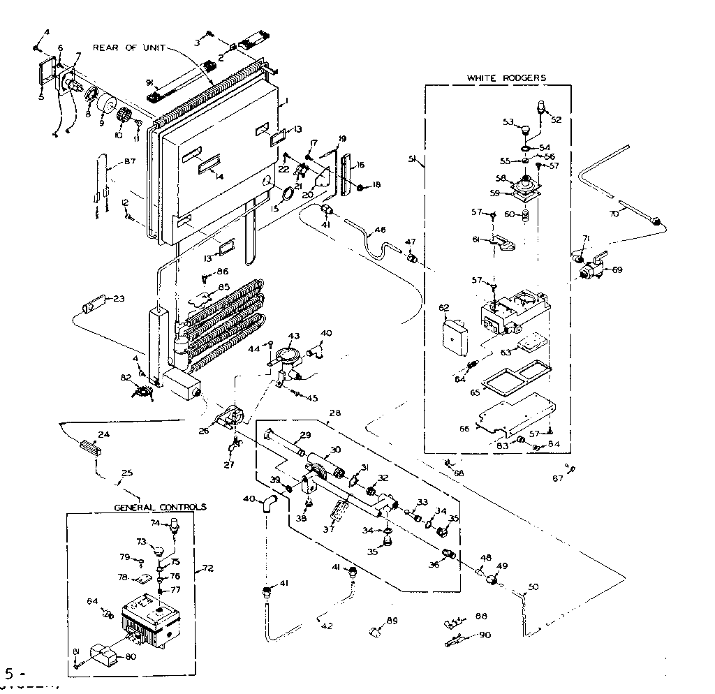 Refrigerator unit and control parts