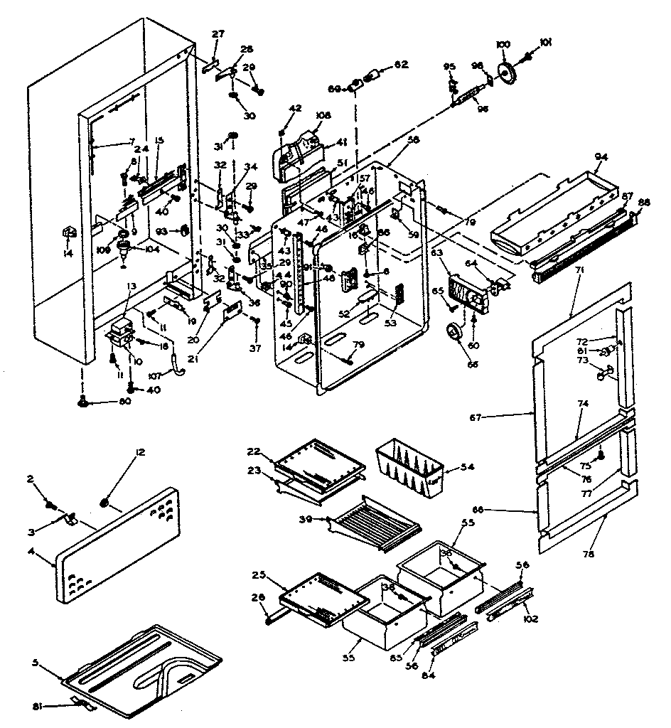 REFRIGERATORS CABINET PARTS