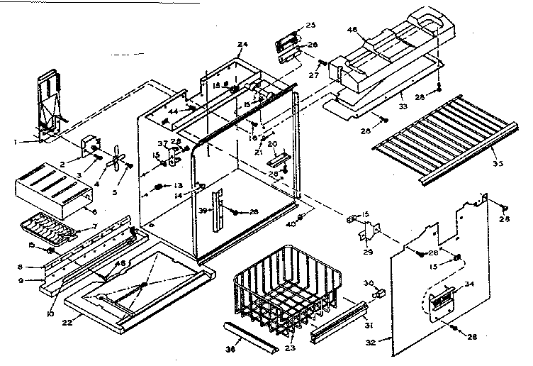 Refrigerator freezer section parts