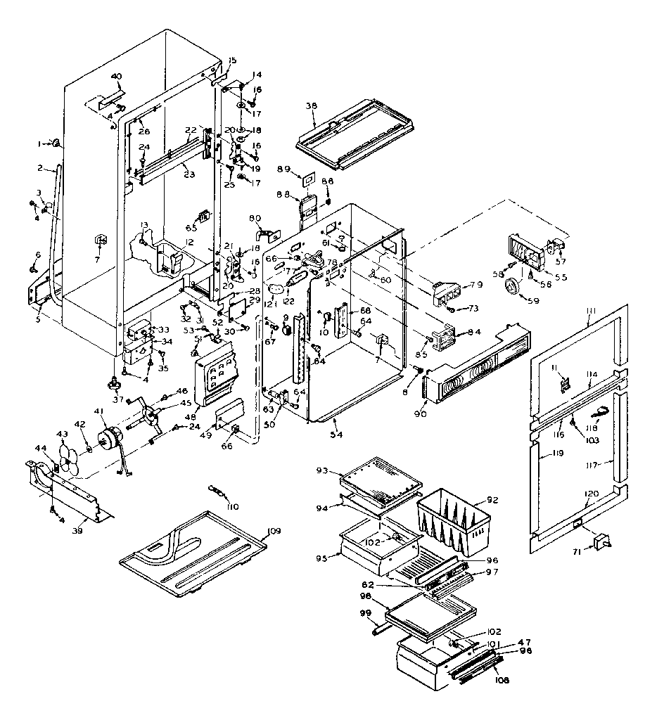 REFRIGERATOR CABINET PARTS