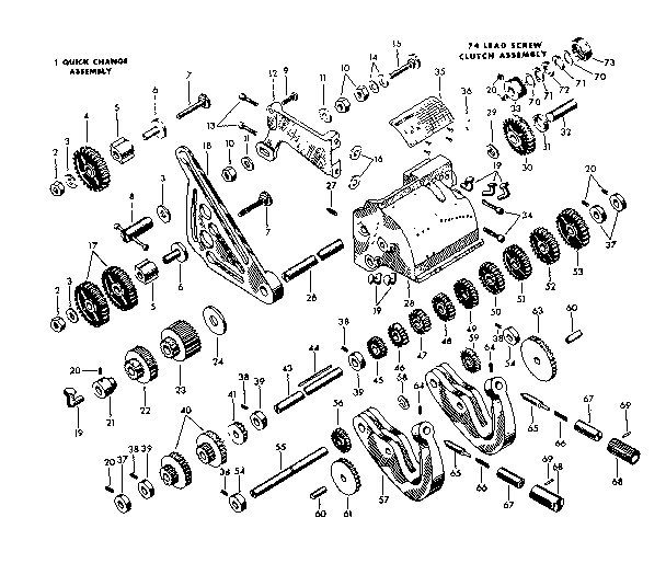 QUICK CHANGE AND LEAD SCREW CLUTCH ASSEMBLY