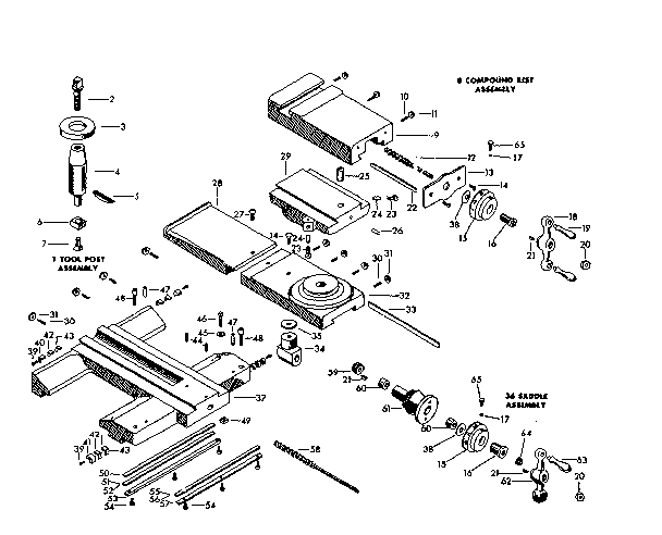 TOOL POST, SADDLE, AND COMPOUND POST ASSEMBLY