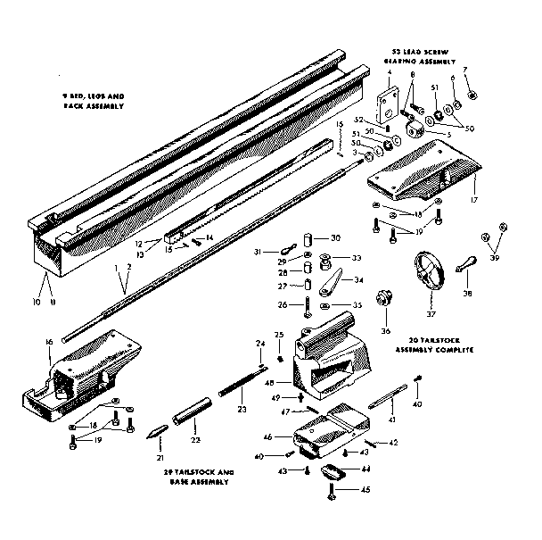 BED, LEGS, AND RACK ASSEMBLY