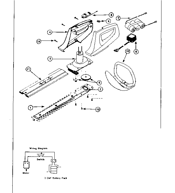Cordless electric shrub trimmer