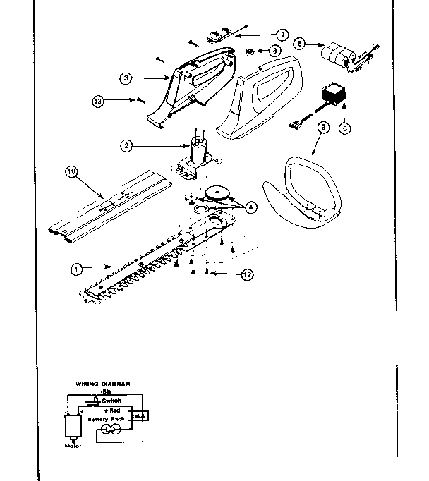 Cordless electric hedge trimmer