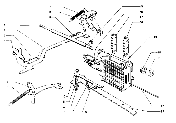 Stop section, escapement, restoring of stop section