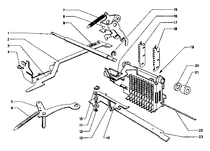 Stop section, escapement, restoring of stop section