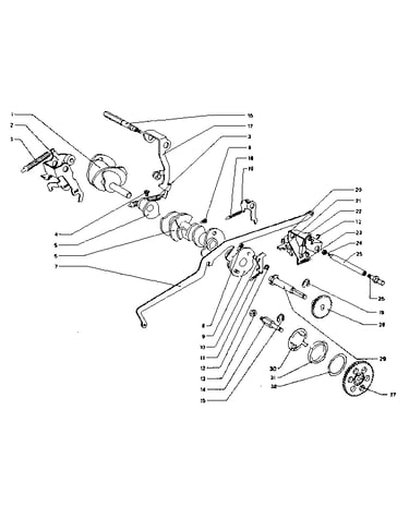 Main shaft, cams (model 603.58443)