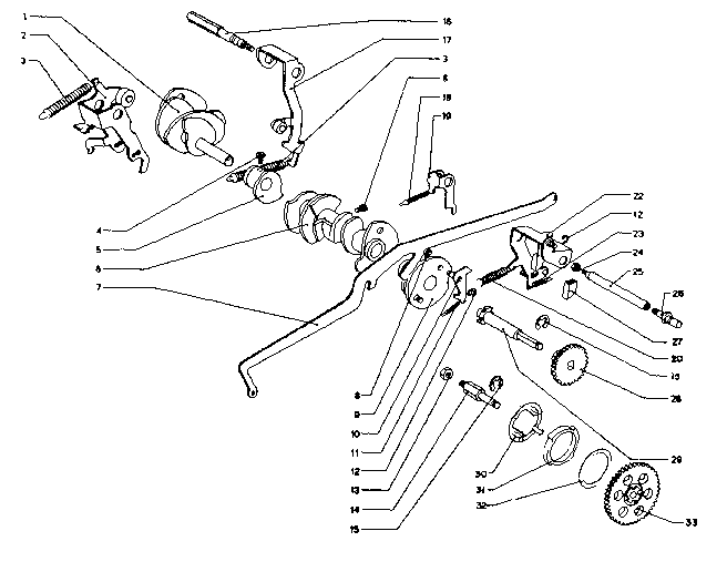 Main shaft, cams (model 603.58444)
