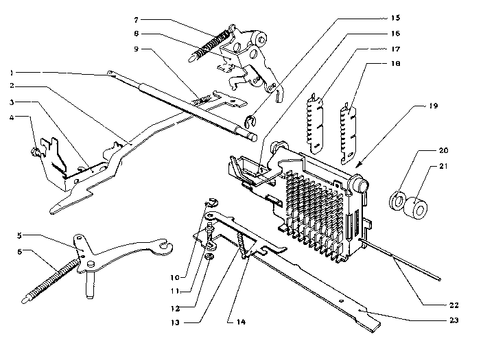 Stop section, escapement, restoring of stop section