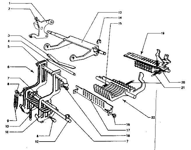 CALC. RACKS, UNIV. BAR TRANSFER LEVERS AND TRANSFER SECTORS