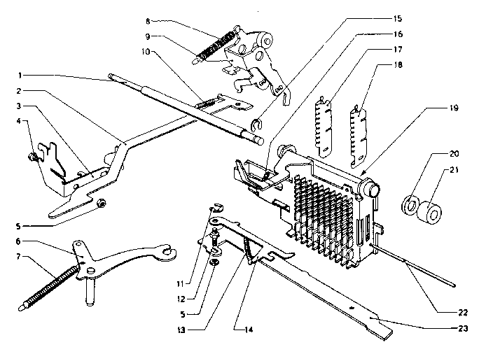 Stop section, escapement, restoring of stop section