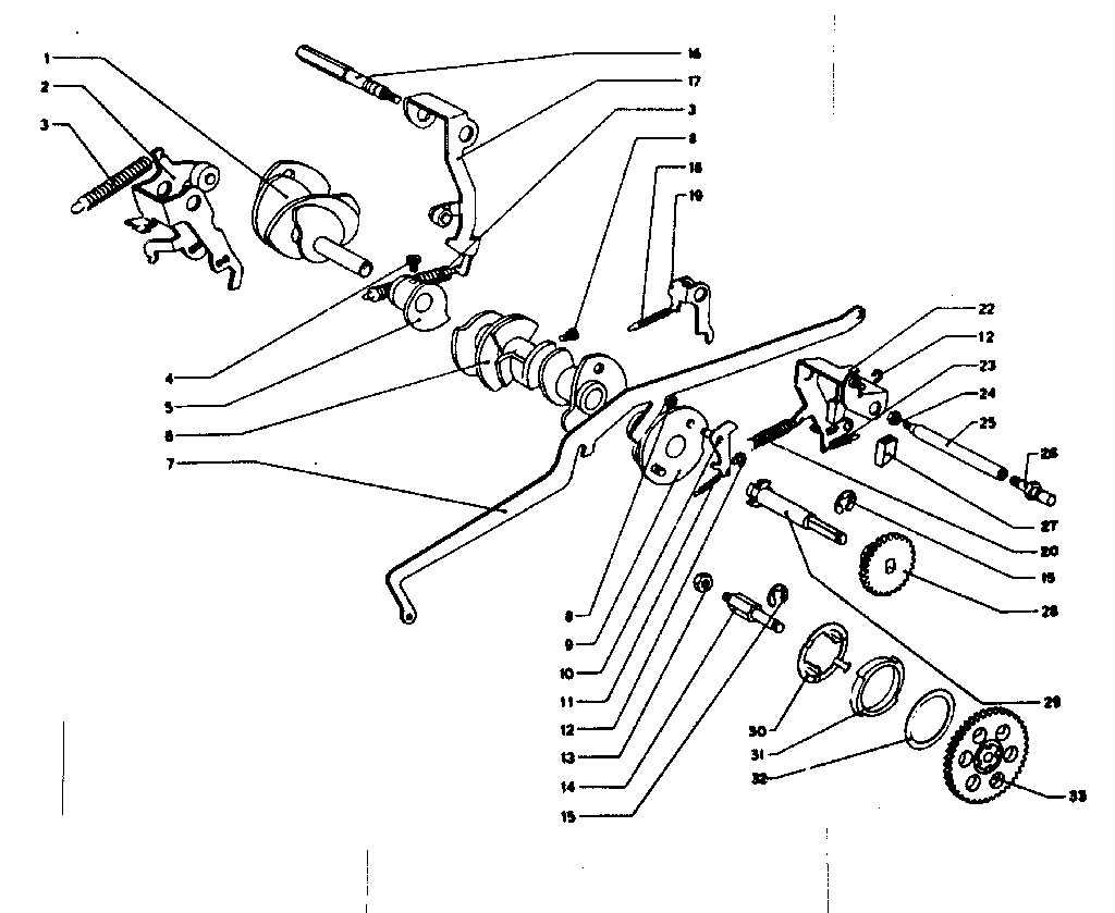 Main shaft, cams (model 603.58454)
