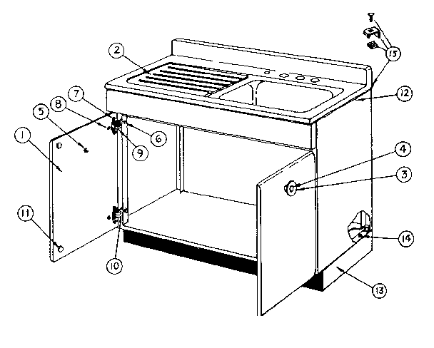 CABINET SINK AND TRAY