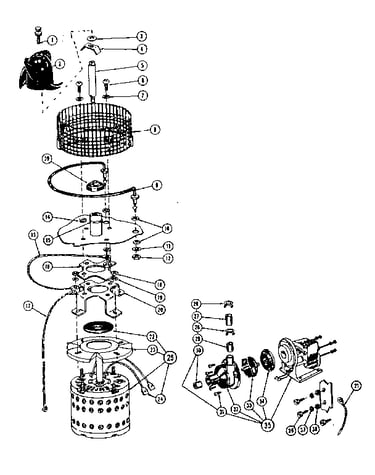 Heater, impeller, motor, and pump details