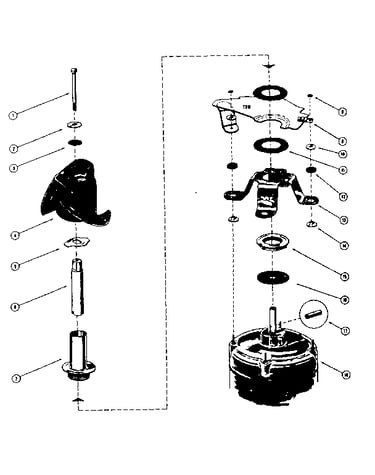 Motor and impeller assembly