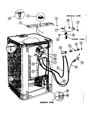 Electrical water inlet and drain connections