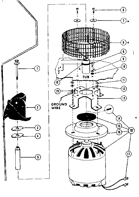 Motor and impeller assembly