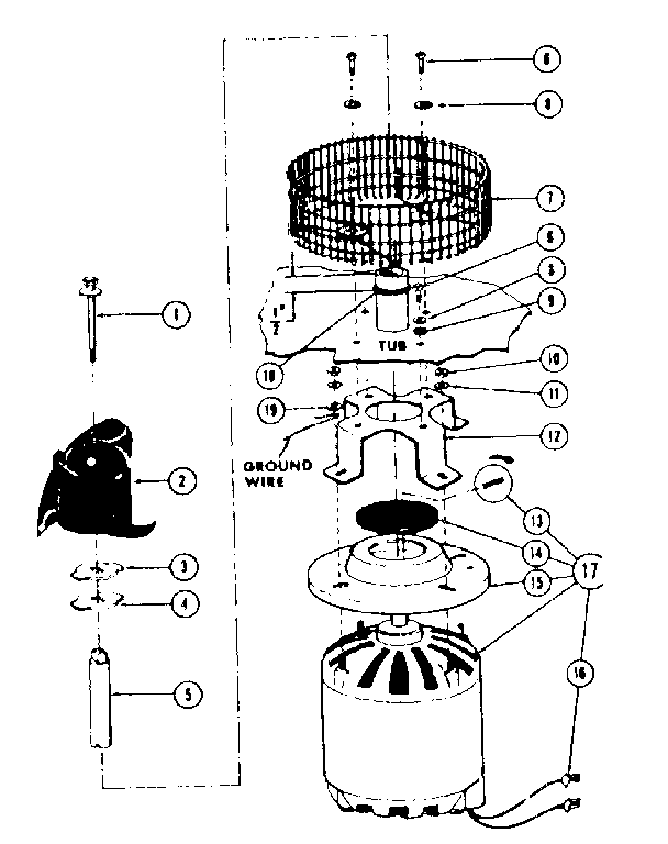 Motor and impeller assembly