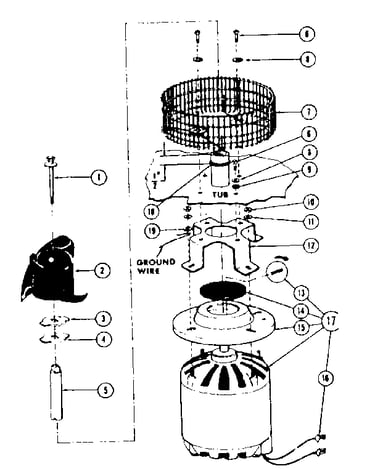 Motor and impeller assembly