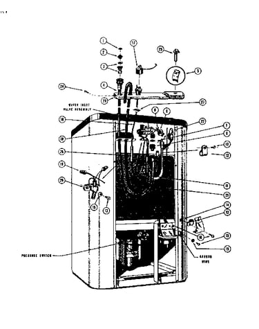 Electrical, water inlet and drain connections