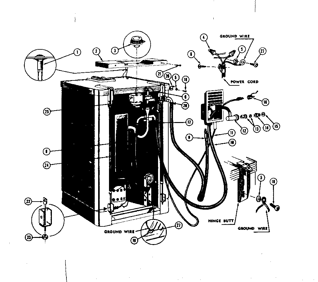 ELECTRICAL, WATER INLET AND DRAIN CONNECTIONS